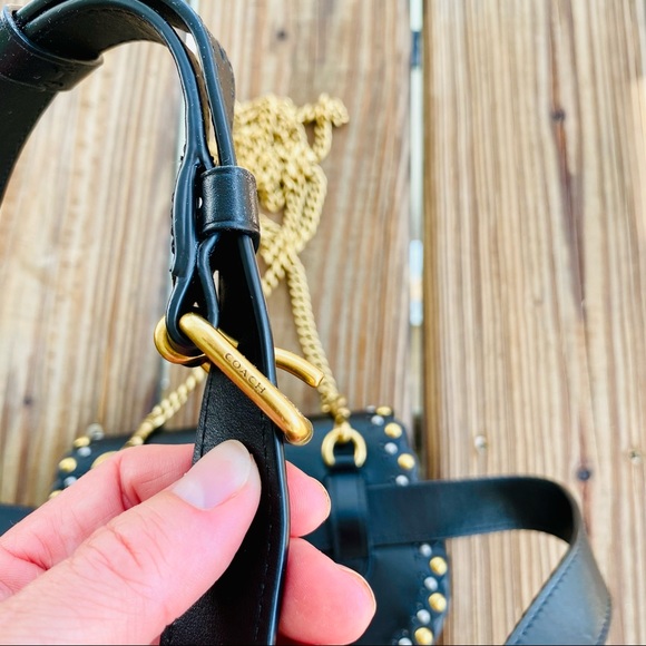 Coach Black Scallop Rivets Saddle Belt Bag EUC - Picture 12 of 16